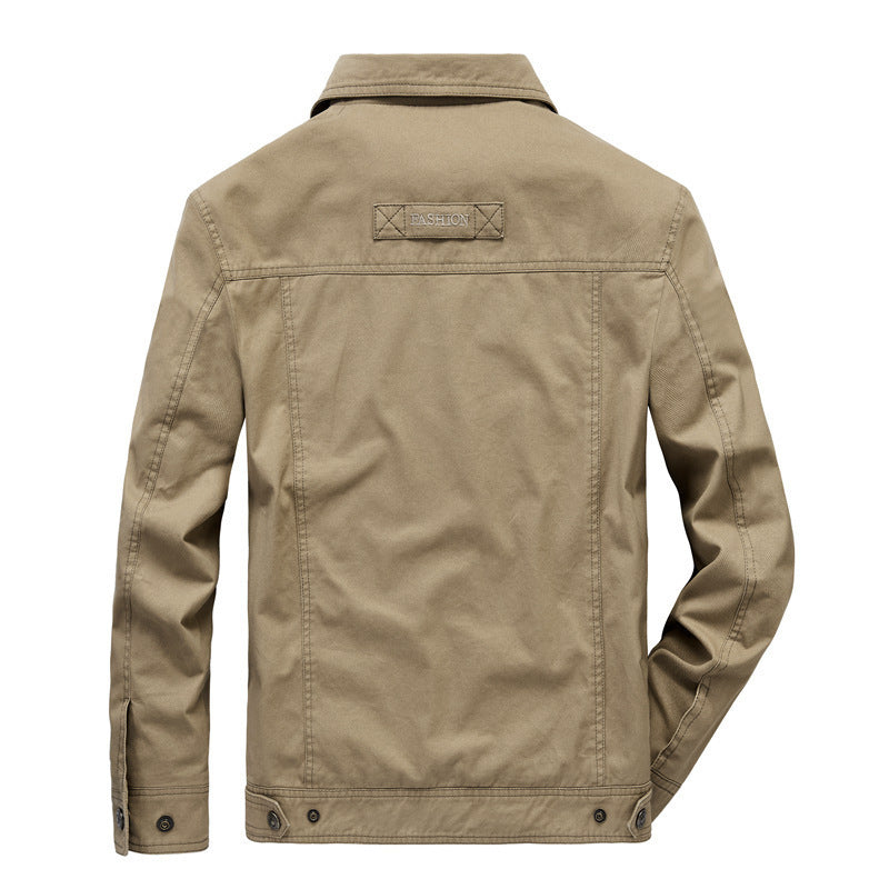 Men's Urban Canvas Utility Blouson with Stand-up Collar, Mesh Lining and Chest Flap Pocket Chichicherry