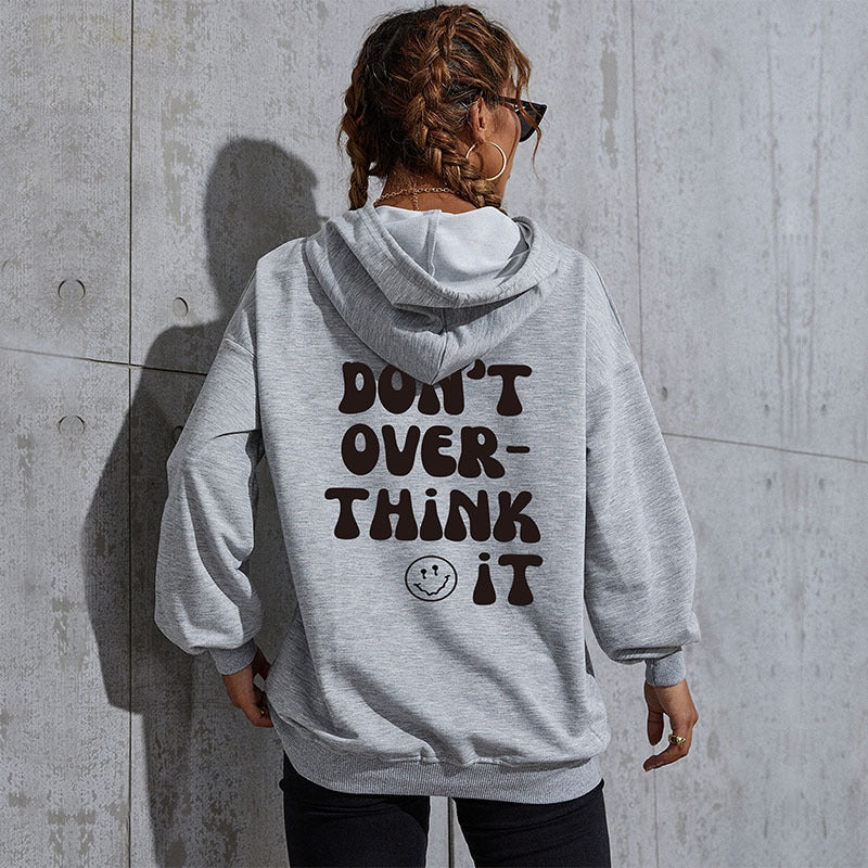 Women's hoodie with statement back print, oversized cut and ribbed cuffs Chichicherry
