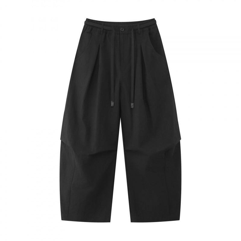 Unisex wide layered pants with balloon-shaped silhouette, high waist and drawstring Chichicherry