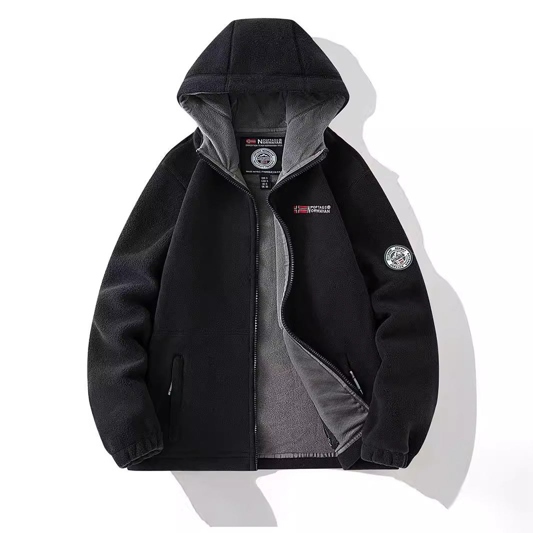Women's Hooded Fleece Jacket with Teddy Lining and Full Zip Chichicherry