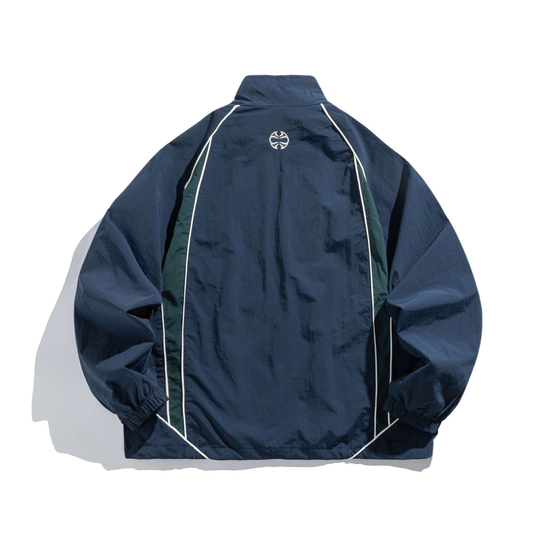 Unisex Lightweight Boxy Track Jacket with Contrast Piping Chichicherry