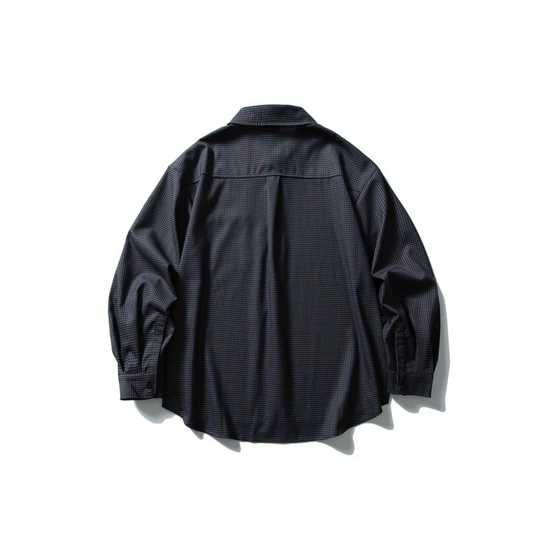 Men's Relaxed-Fit Checked Shirt with Rounded Hem and Chest Pocket Chichicherry