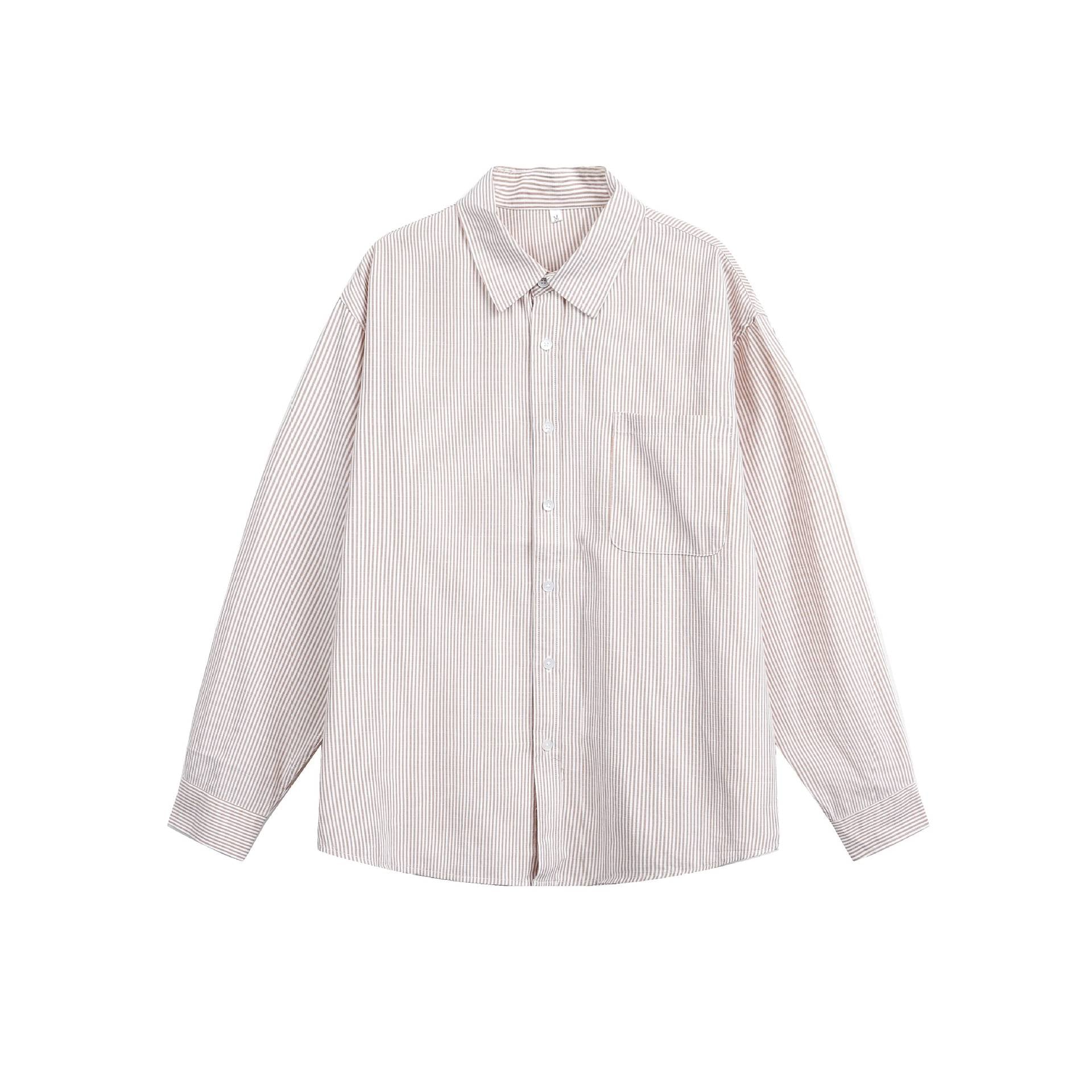 Unisex Lightweight Oversized Shirt in Boxy-Relaxed Cut with Kent Collar and Chest Pocket Chichicherry