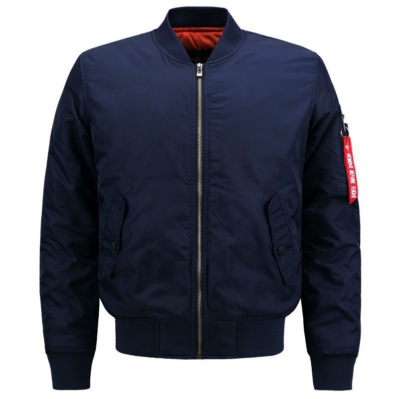 Men's Padded Pilot Bomber Jacket with Quilted Lining and Sleeve Utility Pocket Chichicherry