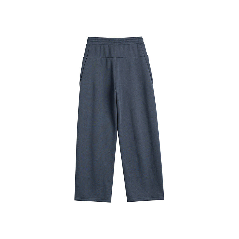 Women's Wide Culotte Jogging Pants with Elastic Waistband, Drawstring and Decorative Contrast Stitching Chichicherry