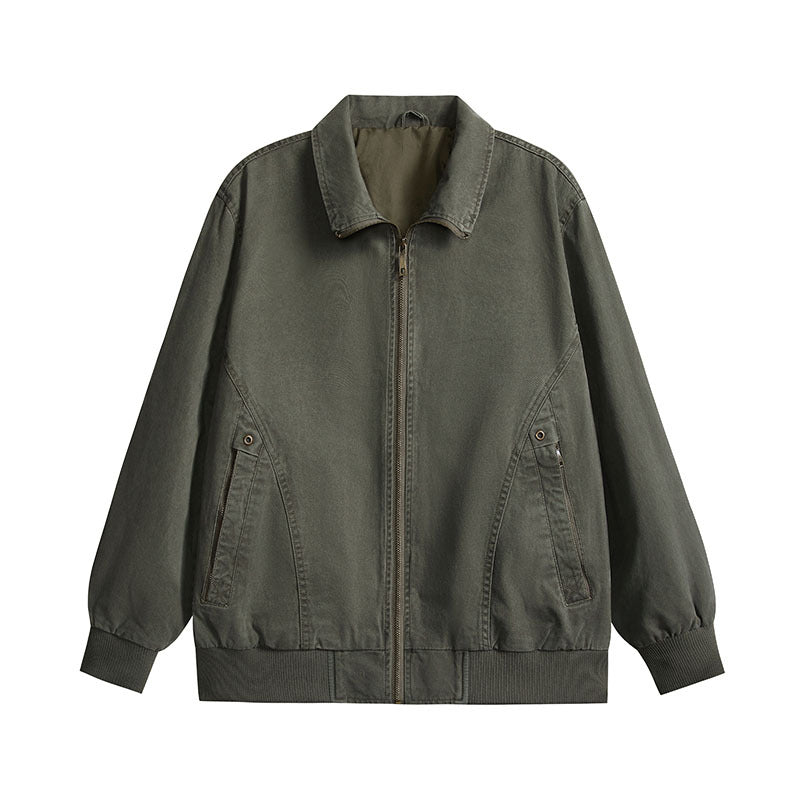 Men's lightweight cotton twill transitional jacket with zipper and balloon sleeves Chichicherry