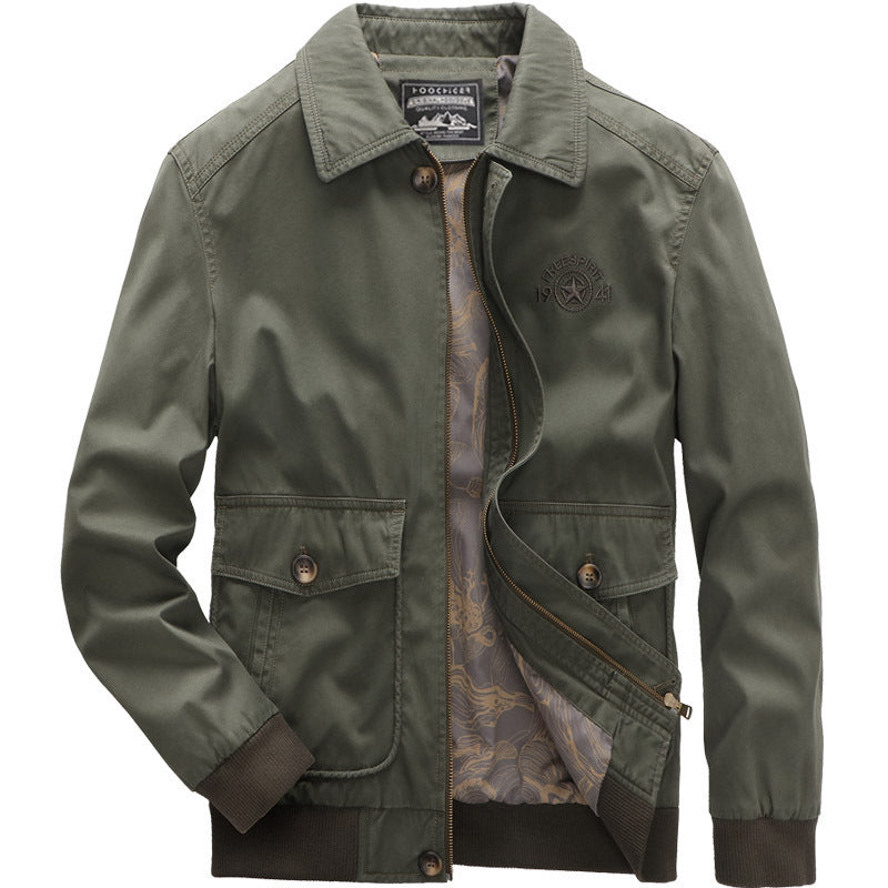 Men's lightweight field bomber jacket with stand-up collar and flap pockets Chichicherry