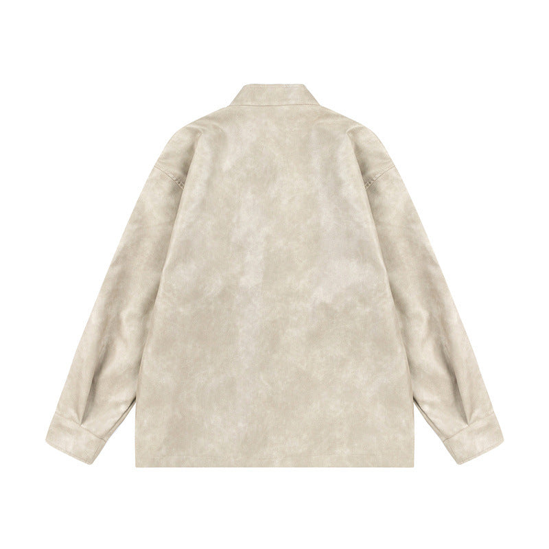 Unisex Asian inspired oversized jacket with mandarin collar and knot closures Chichicherry