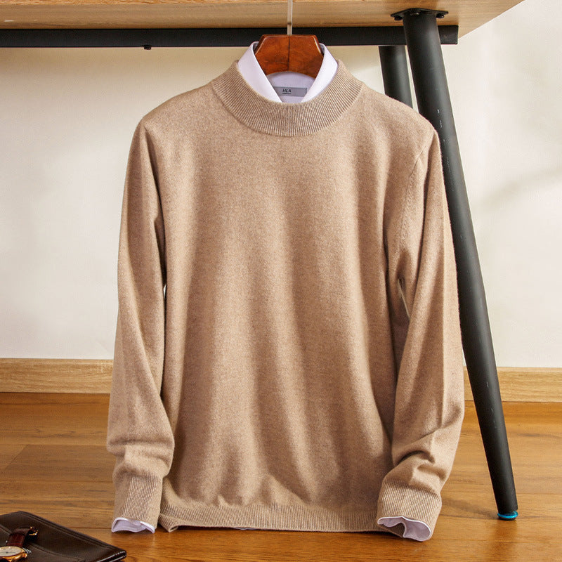 Men's Fine Turtleneck Sweater in Slim Minimal Silhouette made of Wool-Cashmere Mix Chichicherry
