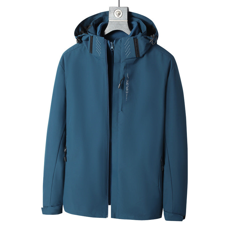 Men's softshell outdoor jacket with waterproof membrane, detachable hood and concealed zipper Chichicherry