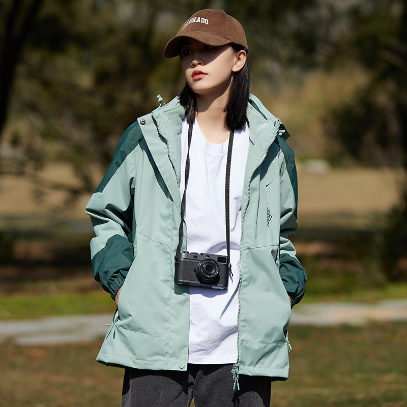 Women's two-layer softshell outdoor jacket with removable fleece inner layer and hood Chichicherry