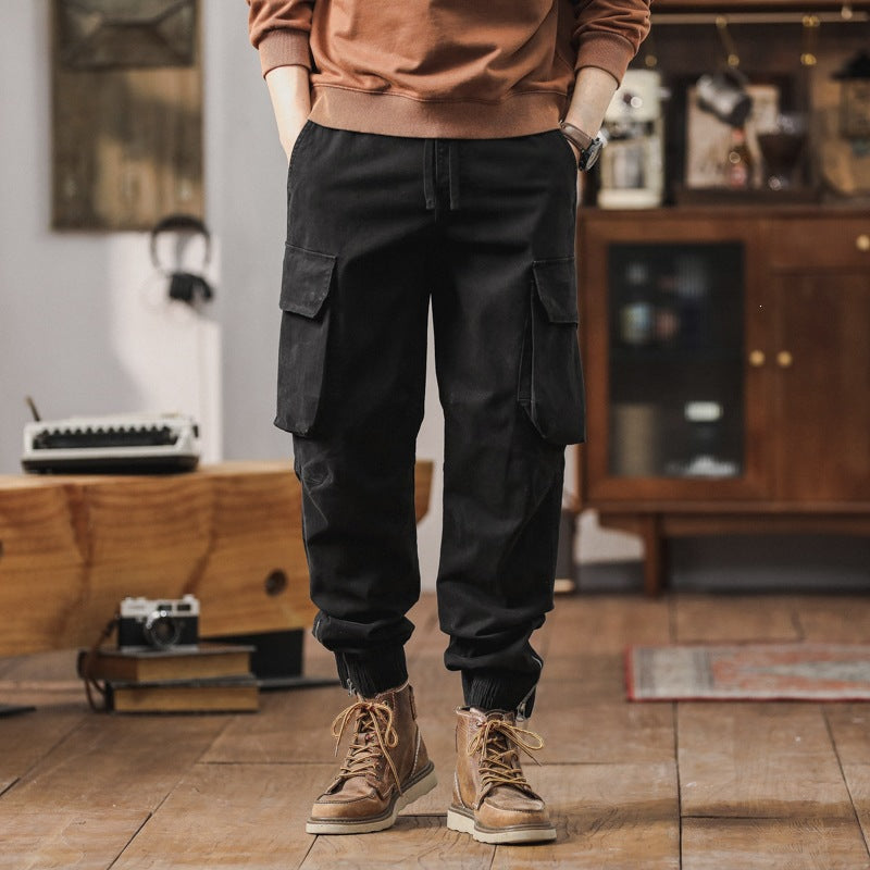 Men's Cargo Jogging Pants with Toggle Pockets, Drawstring Waistband and Gathered Cuffs Chichicherry