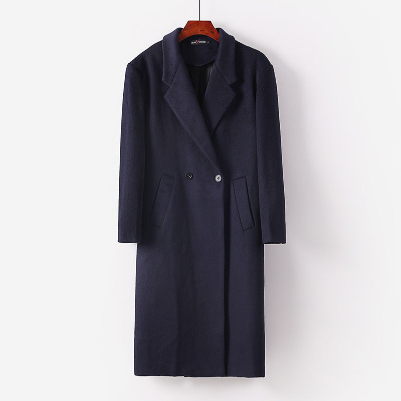 Men's Maxi-Length Wool Blend Overcoat Chichicherry