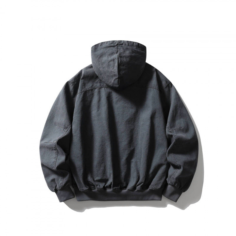 Unisex Boxy-Hoodie-Blouson jacket with concealed front and flap pockets Chichicherry