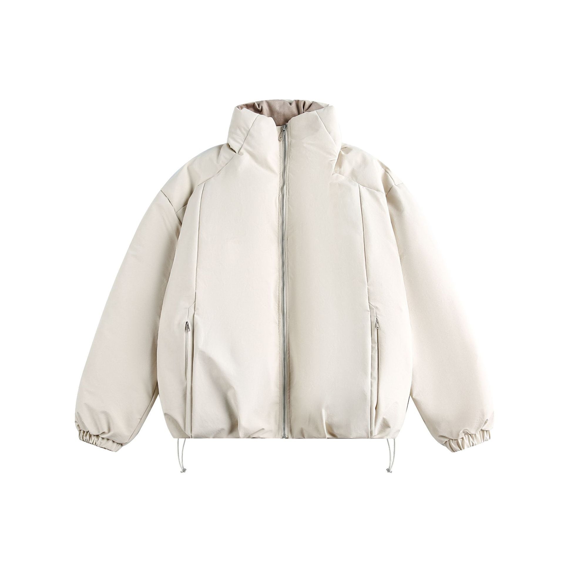 Men's short parka with high stand-up collar, padded thermal insulation and drawstring Chichicherry