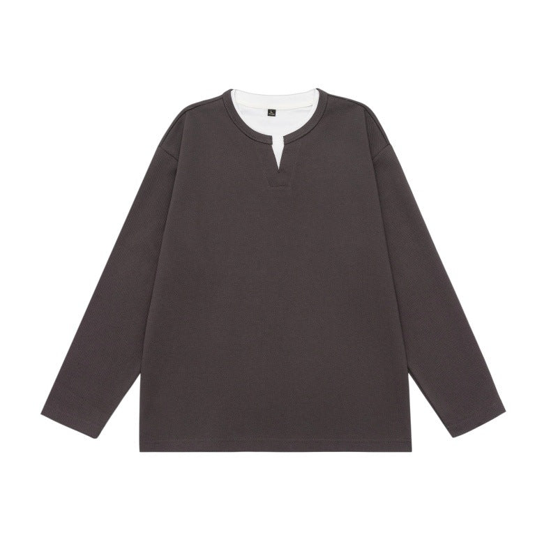 Unisex Oversize Sweatshirt with Notch neckline and contrasted collar insert Chichicherry