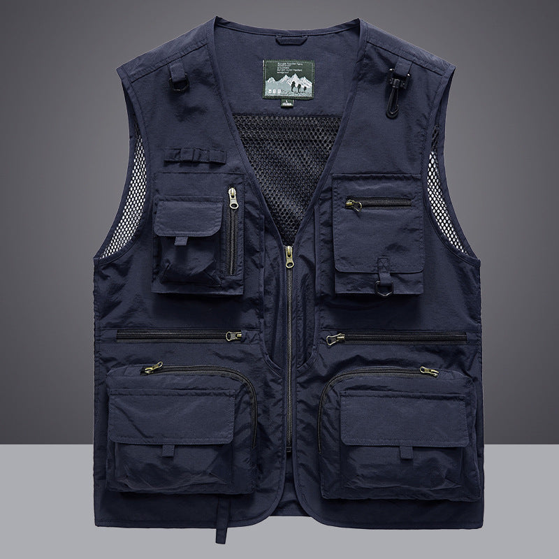 Men's Multifunctional Fishing and Utility Vest with Mesh Inserts and Multiple Pockets Chichicherry