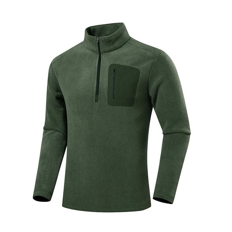 Men's fleece pullover with quarter zip and concealed chest pocket Chichicherry