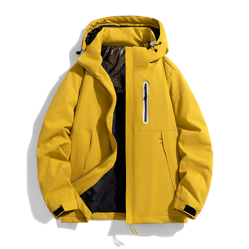 Men's water-repellent quilted winter jacket with hood, thermal insulation and reflective chest pocket Chichicherry