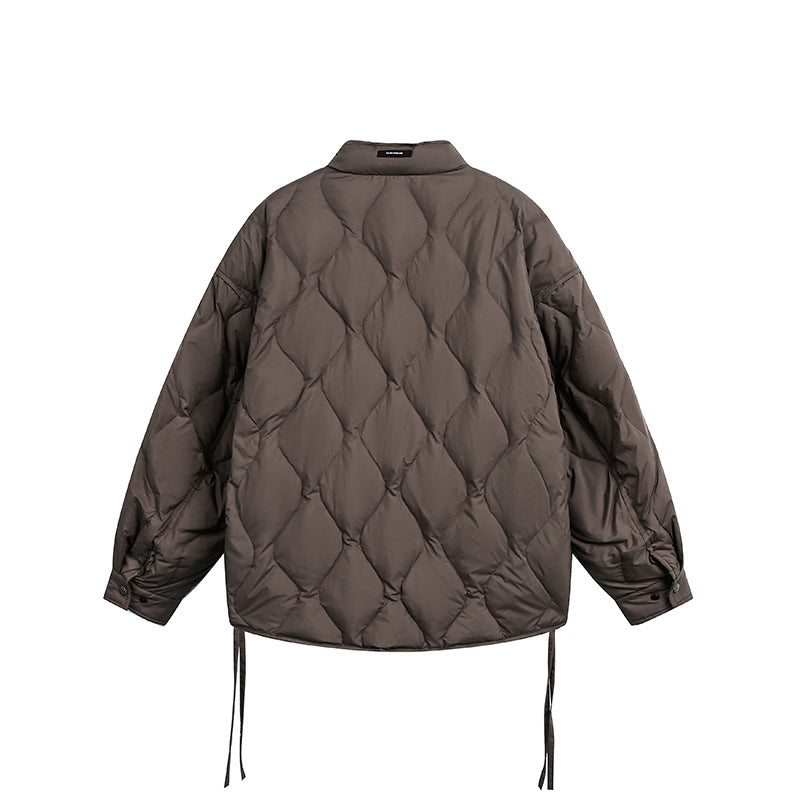 Men's Short Quilted Oversized Insulation Jacket with Diamond Quilting Chichicherry