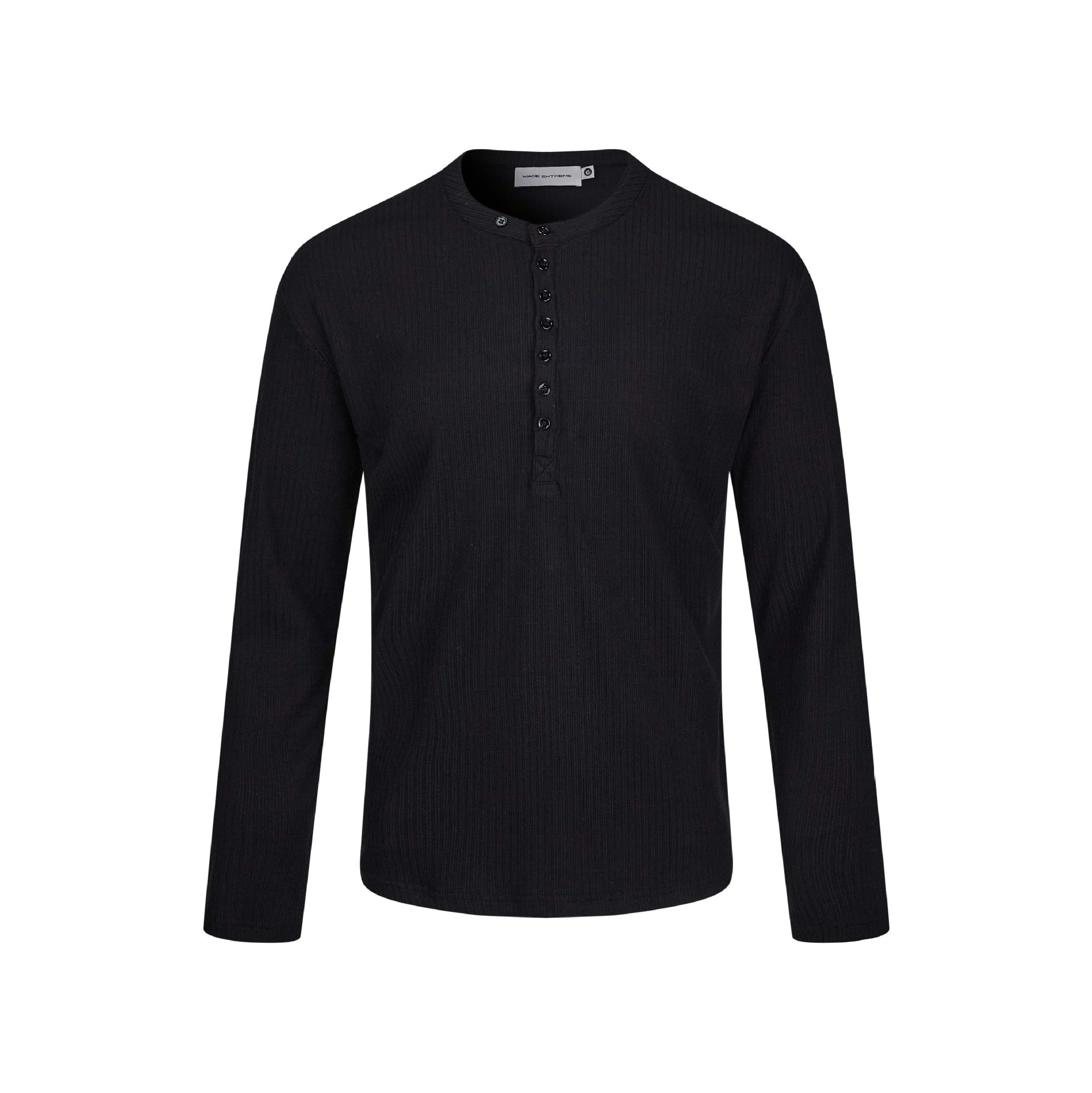 Men's Thermal Waffle Shirt with Henley Button Placket Chichicherry