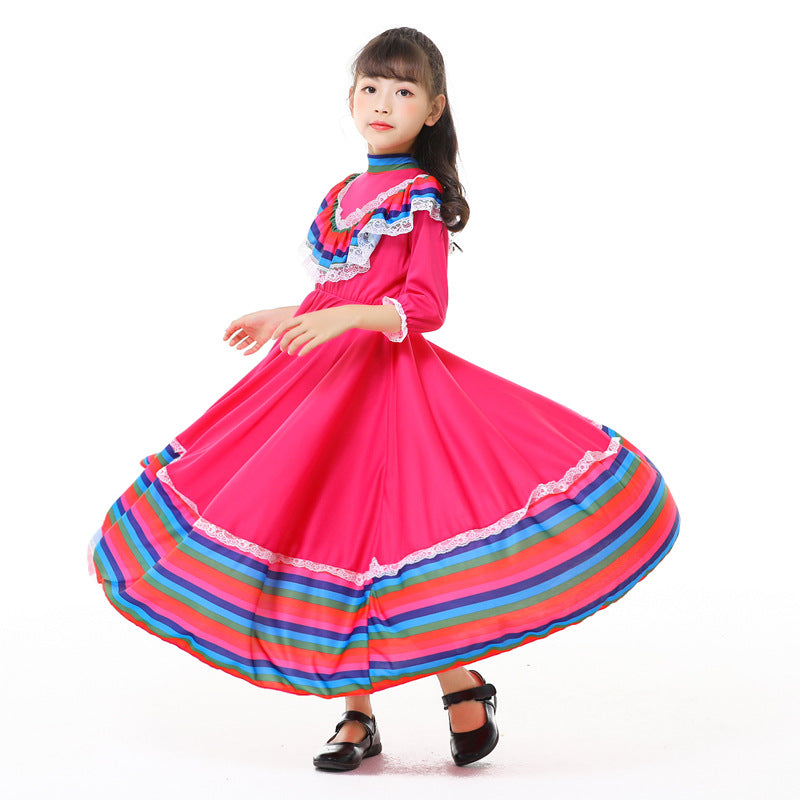 Girls' Tracht dress with colorful hem Chichicherry