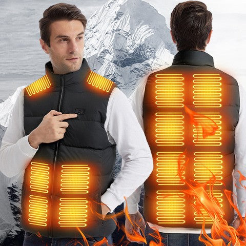 Men's Lightweight Quilted Thermal Vest with High Stand-Up Collar, Water-Resistant Outer Shell, and Two-Way Zipper Chichicherry