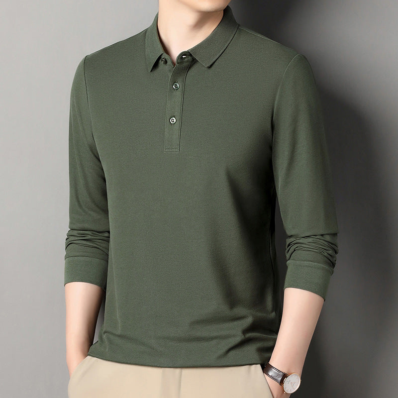 Men's Long Sleeve Polo made of breathable cotton stretch with fine polo collar Chichicherry
