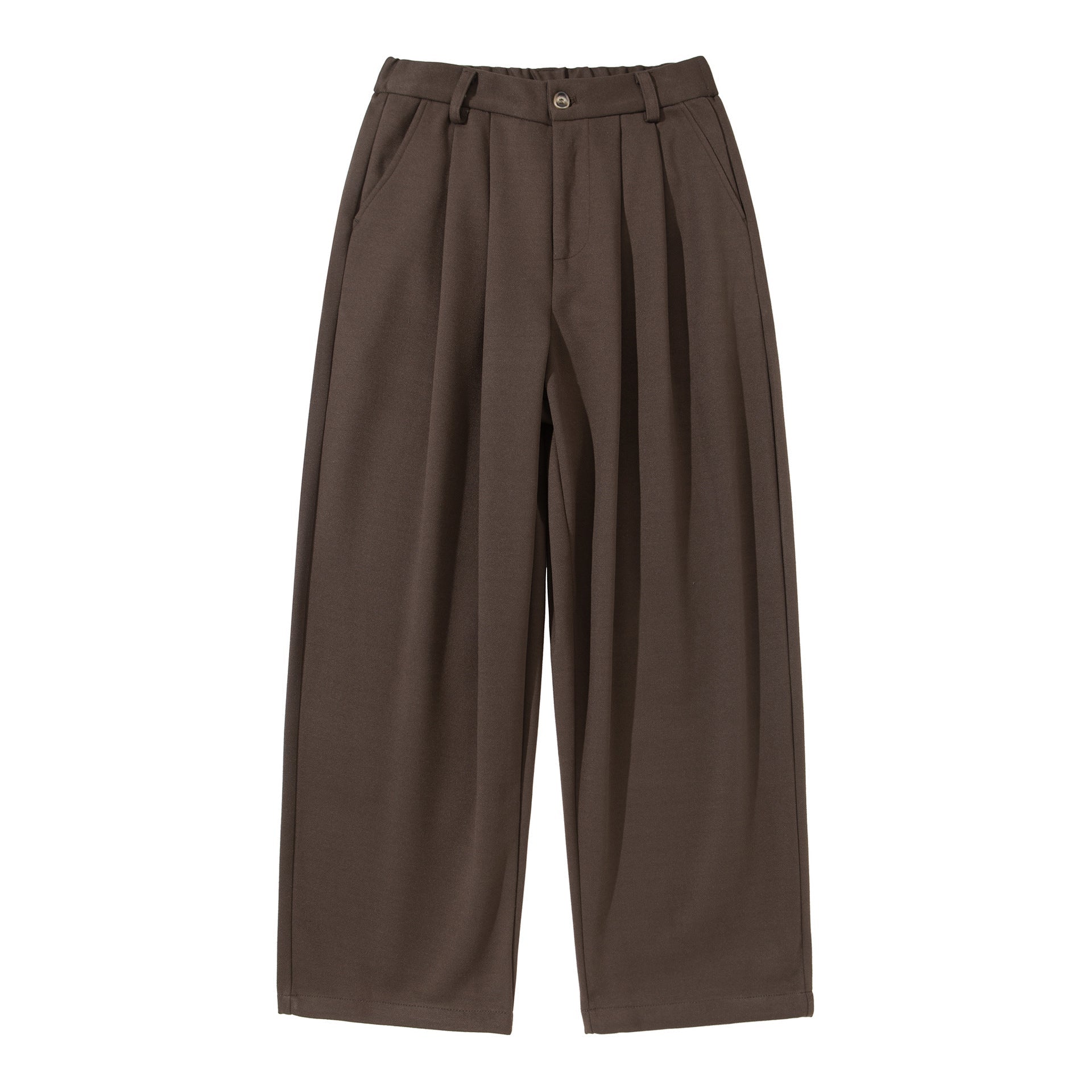 Women High-Waisted Culotte Pants with Pleats and Elastic Back Chichicherry