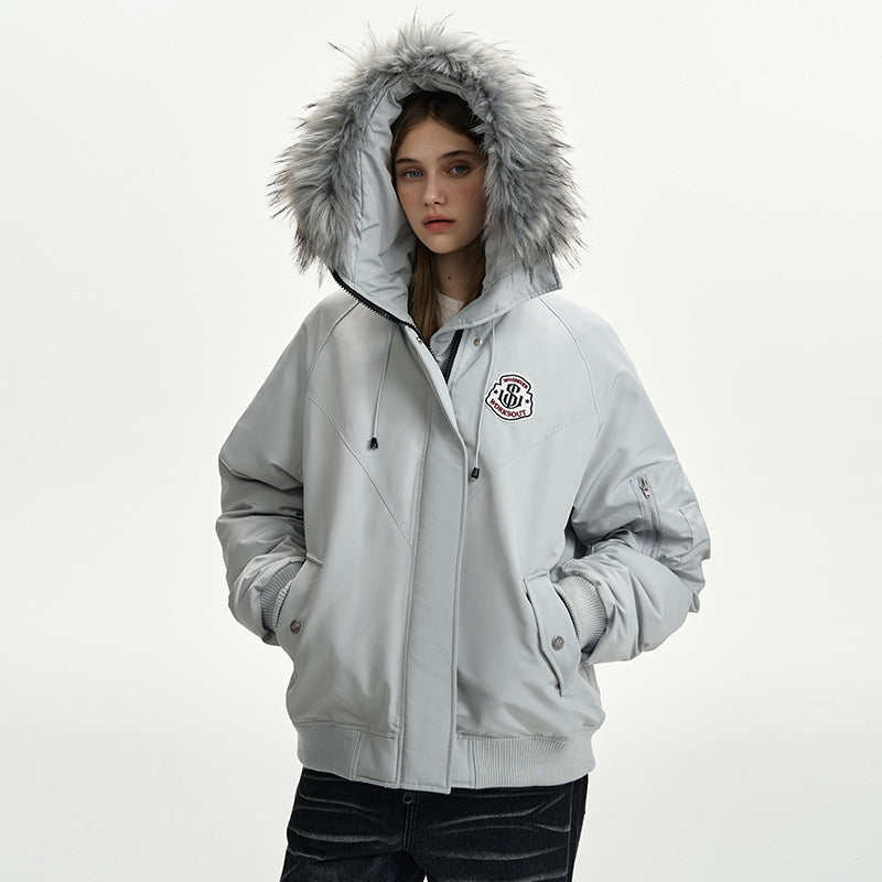 Women’s oversized thermo parka with voluminous hood, detachable faux fur trim and ribbed cuffs Chichicherry
