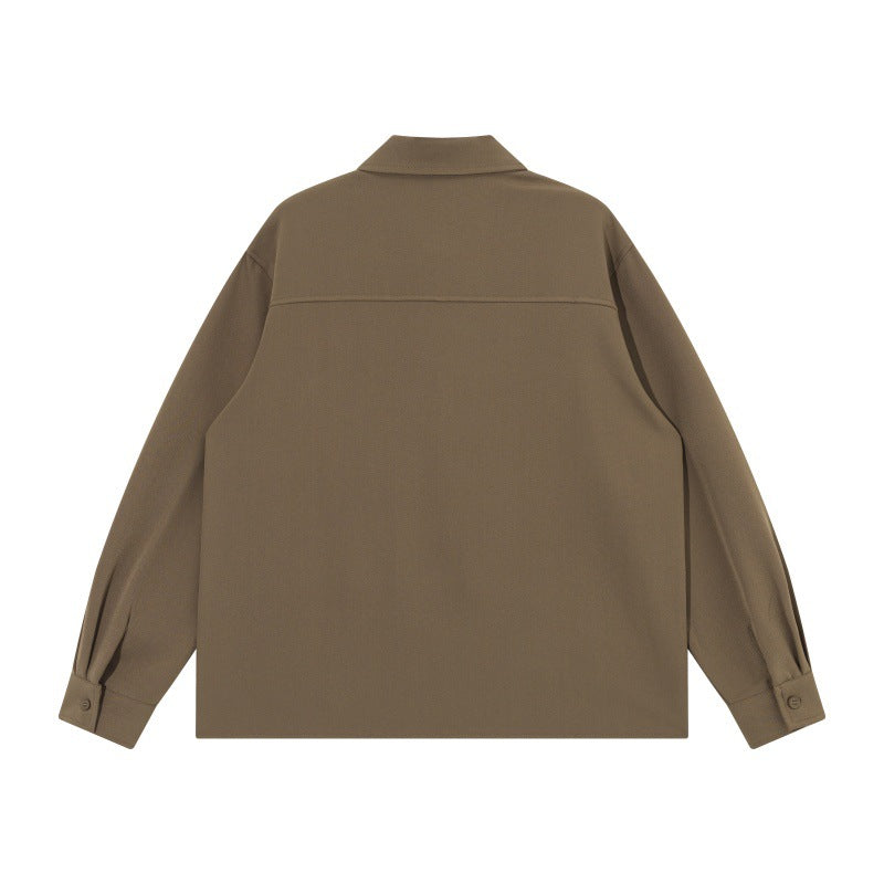 Unisex Boxy Shirt Jacket with minimalist dividing seams and concealed pockets Chichicherry