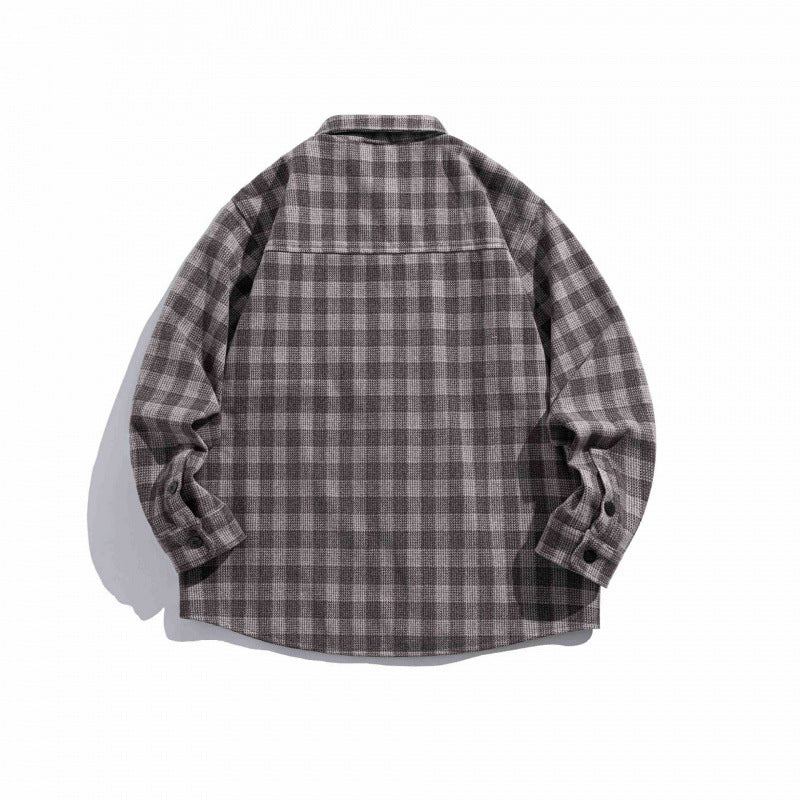 Unisex Boxy Checkered Overshirt made of soft Flannel with patch breast pocket Chichicherry