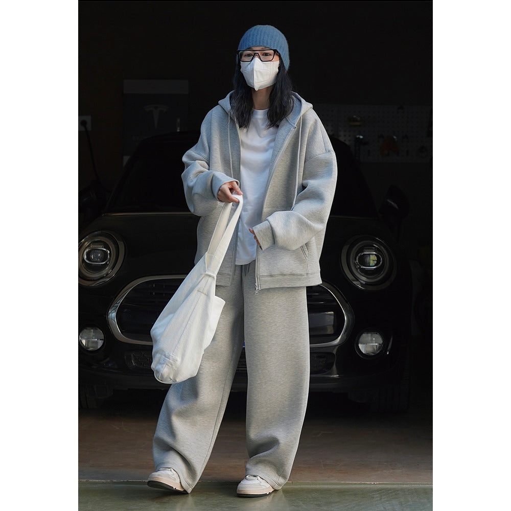 Women Extra Wide High-Waist Sweatpants in Palazzo Cut with Drawstring Chichicherry