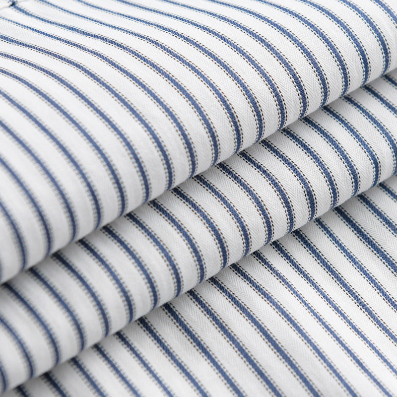 Men Striped Overshirt Shirt with Chest Pocket and Tonal Logo Embroidery Chichicherry