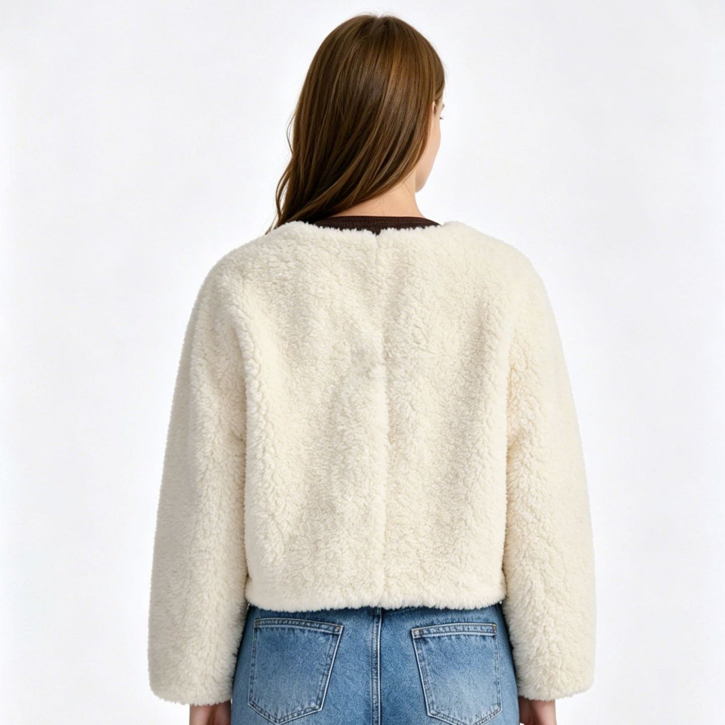 Women Short Blouson made of Teddy Fleece with Toggle Closures Chichicherry