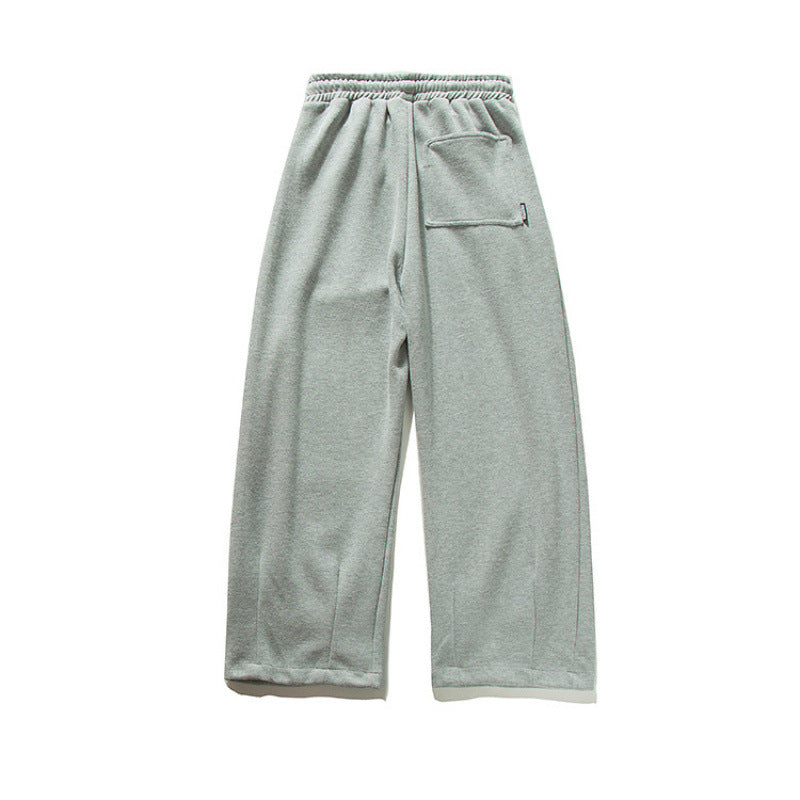 Unisex Wide Jogging Pants with Pleats, Elastic Drawstring and Side Pockets Chichicherry