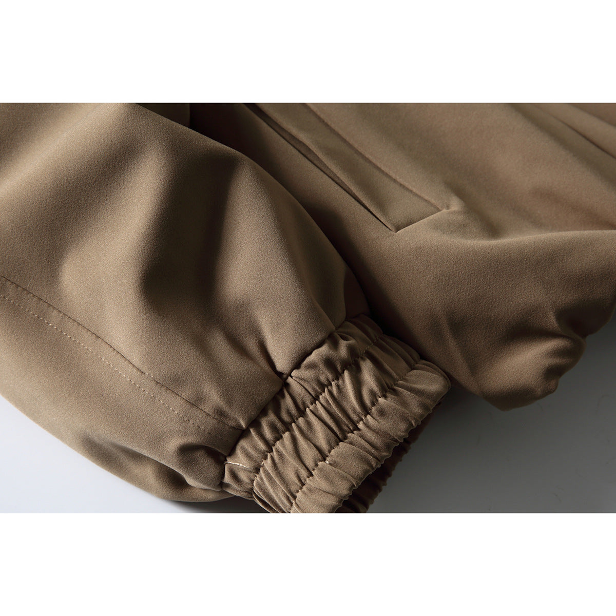 Men's Boxy Blouson Jacket in Overshirt Style with Stand Collar and Strap Detail Chichicherry