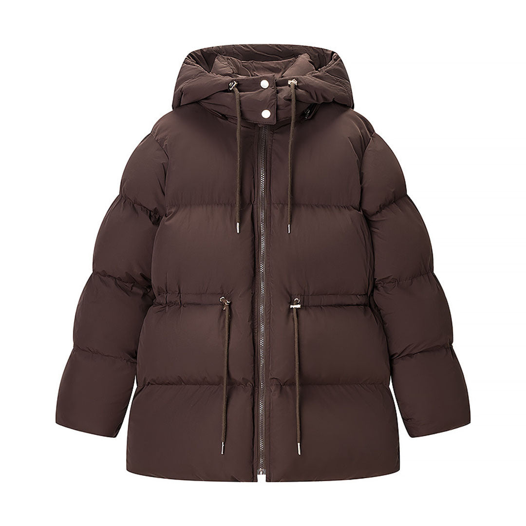 Women's padded puffer jacket with hood, adjustable drawstring and two-way zipper Chichicherry