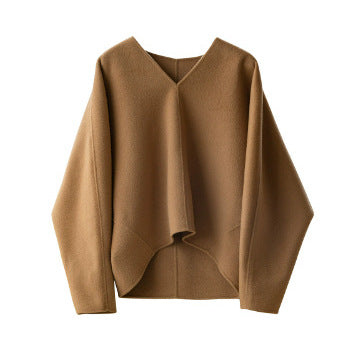 Women Wool Sweater with V-Neck Chichicherry