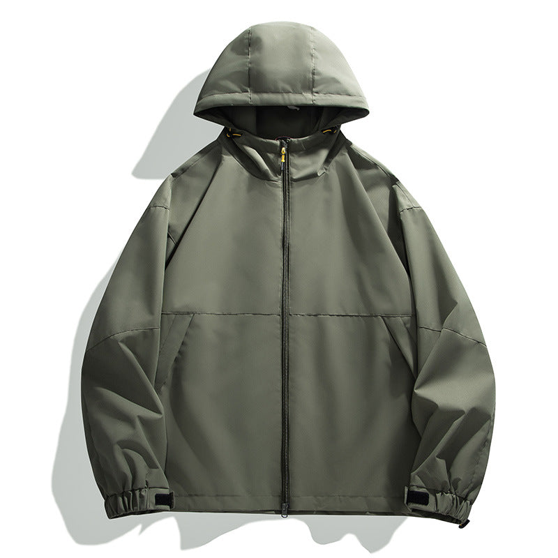 Men's Lightweight Urban Softshell Hooded Jacket with Minimalist Seam Design and Concealed Zipper Chichicherry