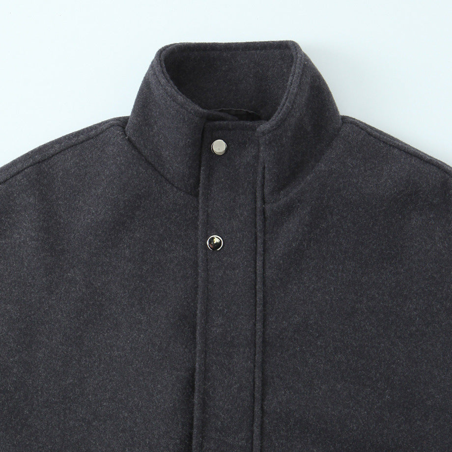Women's short bomber-style jacket with stand-up collar, snap button placket, and elastic hem Chichicherry