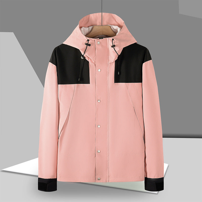 Men's Water-Repellent Hooded Field Jacket with Snap Button Front and Adjustable Velcro Cuffs Chichicherry