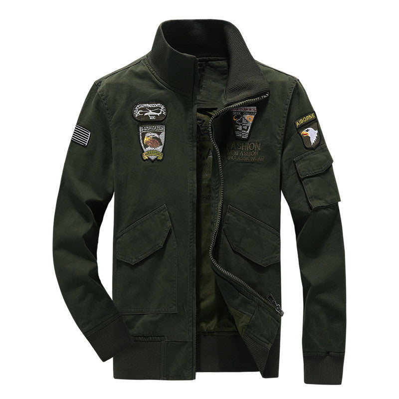 Men's utility canvas jacket with warming teddy fleece lining and concealed zipper Chichicherry