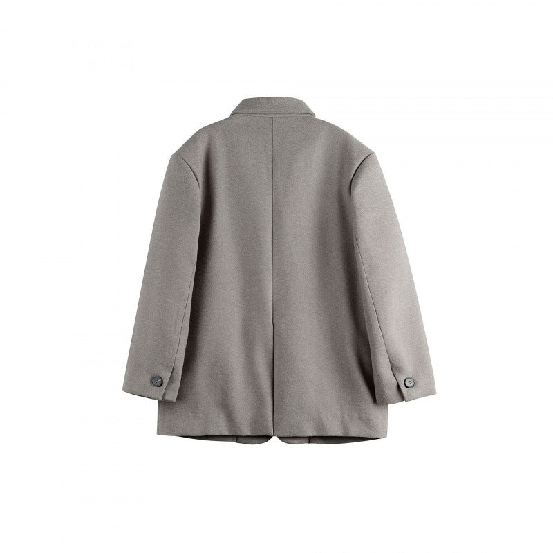 Women's Oversize Blazer in Boxy Cut with Lapel Collar and Flap Pockets Chichicherry