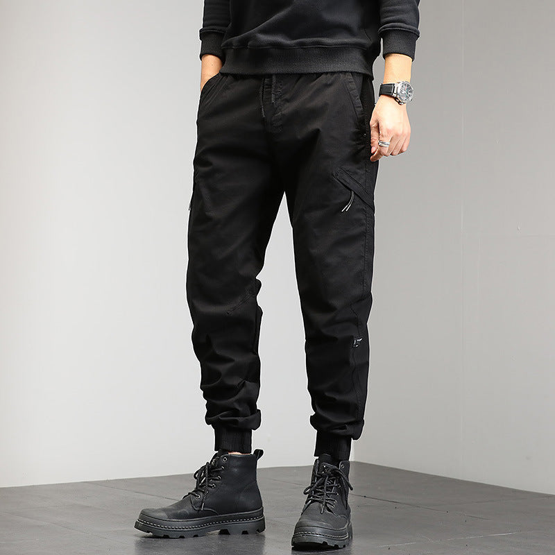 Men's utility cargo pants in jogger style with elastic cuffs and multifunctional pockets Chichicherry