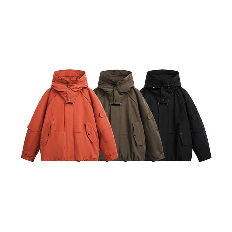 Men's technical outdoor jacket with adjustable hood and utility pockets Chichicherry