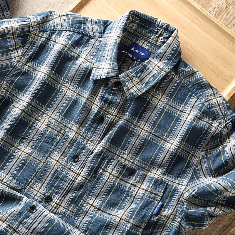 Herren Kariertes Flanellhemd mit Brusttaschen und Regular-Fit Chichicherry