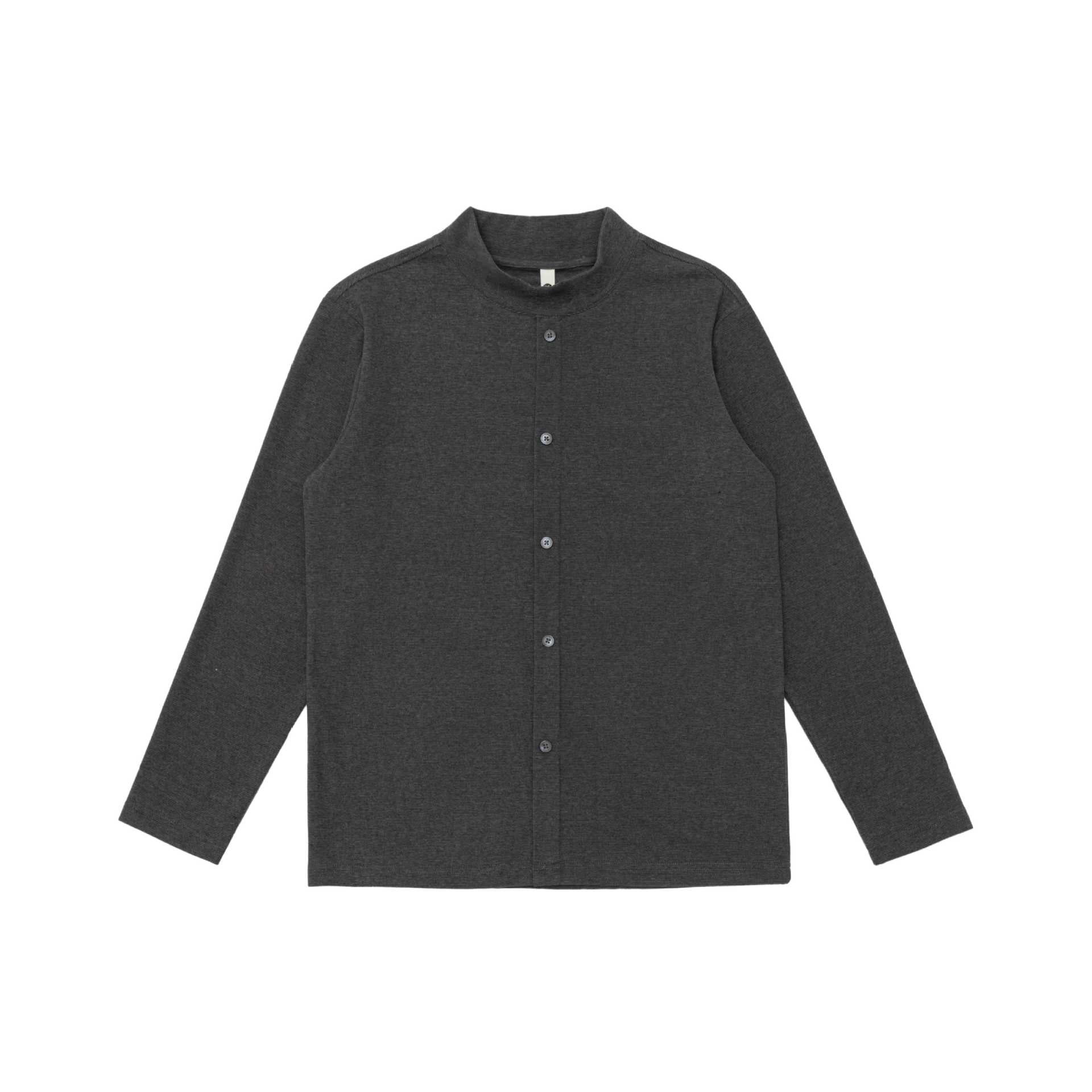 Unisex Fine-structured Button Cardigan with Stand-up Collar Chichicherry