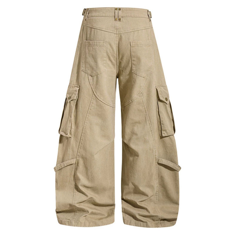 Women wide cargo culotte pants with adjustable straps, large flap pockets, and balloon silhouette Chichicherry