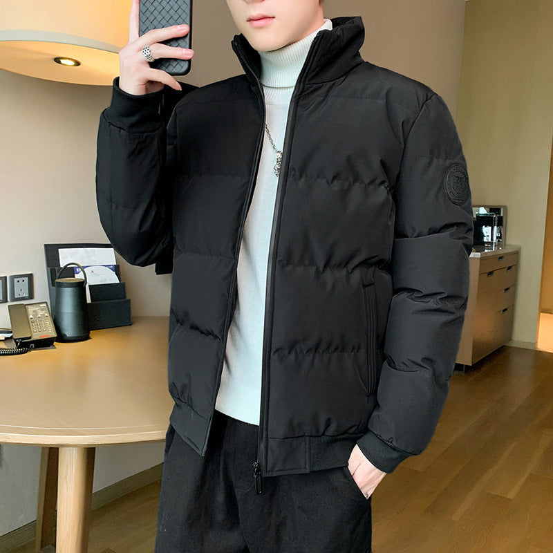 Men's quilted padded stand collar bomber jacket with thermo insulation and elastic cuffs Chichicherry